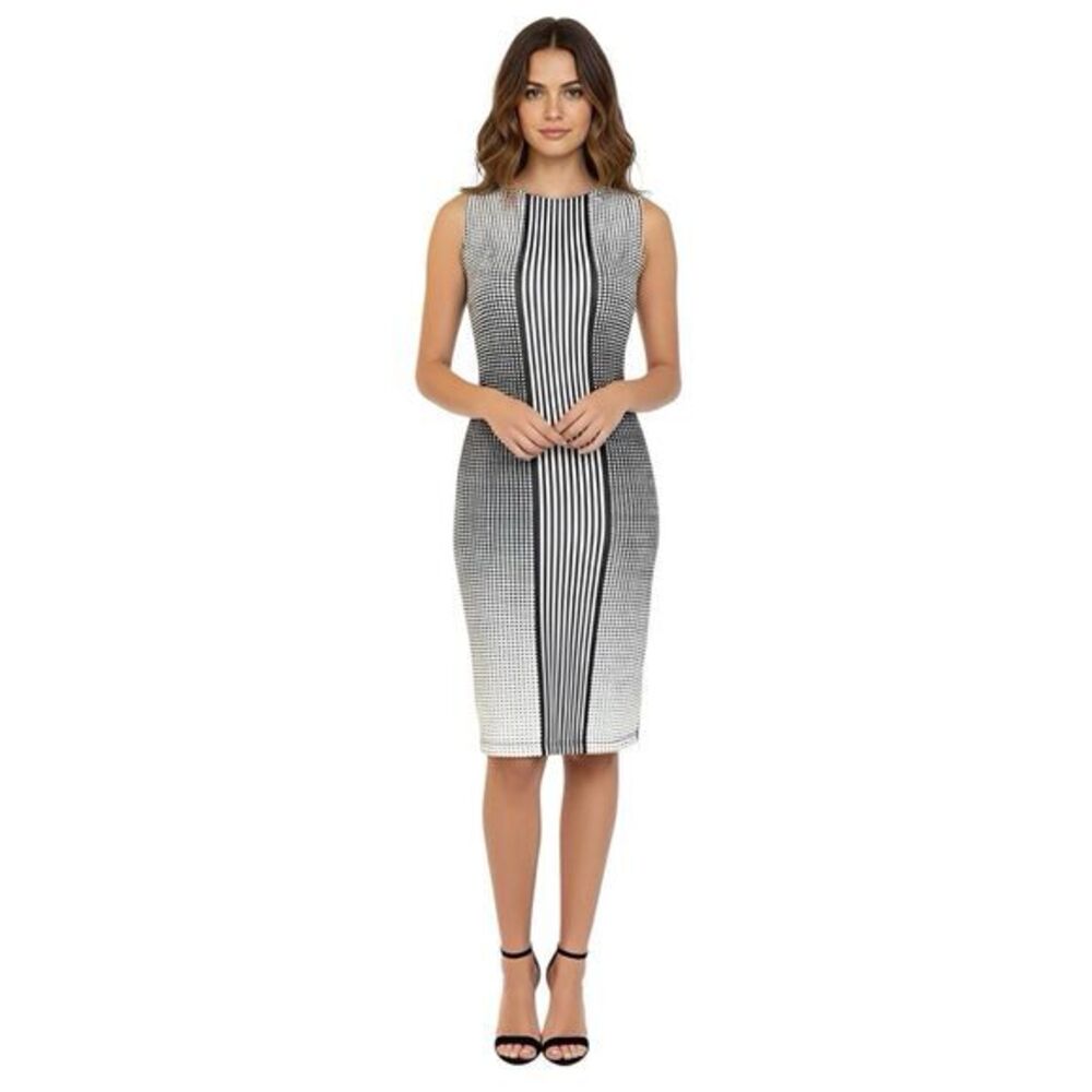 Max Studio Dress Size XS Womens Sheath Bodycon Polka Dots Striped Y2K Baddie